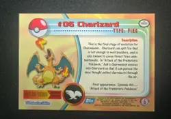 1999 Topps Pokemon - Charizard #06 Non Holo /Black Logo TV Animation Series MINT - Image 5