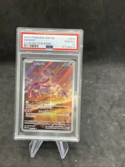 2024 POKEMON SSP EN-SURGING SPARKS ILLUSTRATION RARE #204 MESPRIT PSA 10 - Image 1