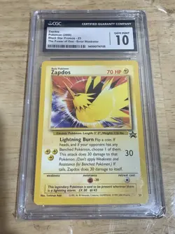 CGC 10 GEM Zapdos Illustrator Error 23 Pokemon 2000 The Power of One 3039 - Image 1