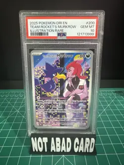 2025 POKEMON DRI EN-ILLUSTRATION RARE #200 TEAM ROCKET'S MURKROW PSA 10 - Image 1
