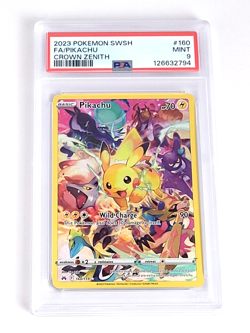 2023 Pokemon SWSH Full Art FA Pikachu Crown Zenith 160/159 PSA 9 MINT - Image 1