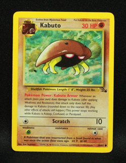Kabuto 50/62 - Fossil - Regular Common Unlimited Pokemon - Lightly Played - Image 1