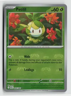 Pokemon - Petilil (Master Ball Pattern) - 006/086 SV: Black Bolt - Common - NM - Image 1