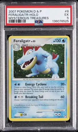 2007 POKEMON DIAMOND & PEARL MYSTERIOUS TREASURES #8 FERALIGATR-HOLO PSA 5 - Image 1