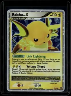 Pokemon TCG Raichu LV.X 99/100 Stormfront Ultra LP - Image 1