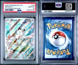 2025 POKEMON PFL EN-PHANTASMAL FLAMES #106 MEOWTH ILLUSTRATION RARE PSA 10 - Image 3