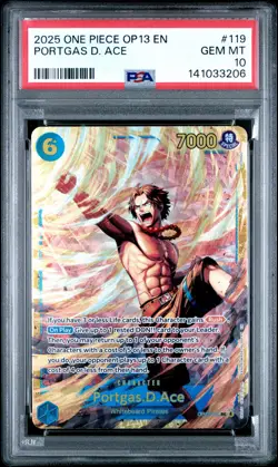 2025 ONE PIECE OP13-CARRYING ON HIS WILL #119 PORTGAS D. ACE PSA 10 - Image 1