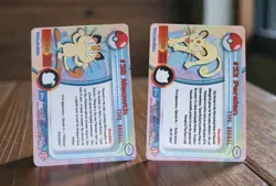 Pokemon Topps MEOWTH #52 & PERSIAN #53 EVO Holo Prism Vending Sticker Cards - Image 2