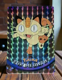 Pokemon Topps MEOWTH #52 & PERSIAN #53 EVO Holo Prism Vending Sticker Cards - Image 3