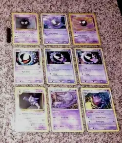 9 Pokemon Card/Tarjeta Set: 6 Gastly, 2 Haunter, 1 Gengar Cards - Image 1
