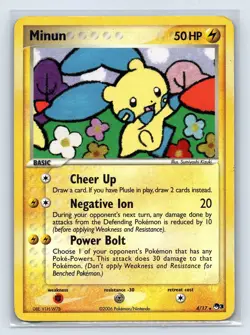 Minun #4/17 Holo Pokemon Card Pop Series 3 2006 - Image 1
