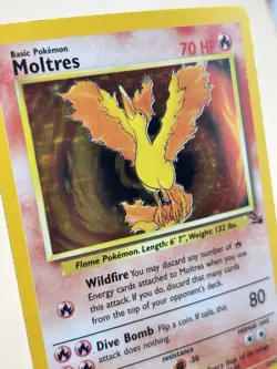 Pokemon TCG Moltres Fossil Holo Card 12/62 1999 Lightly Played - Image 2