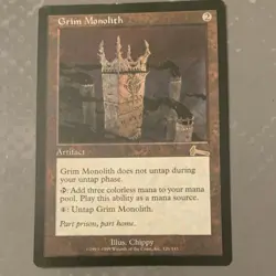 Magic: The Gathering Grim Monolith Artifact Urza's Legacy Rare Regular 126 1999 - Image 1