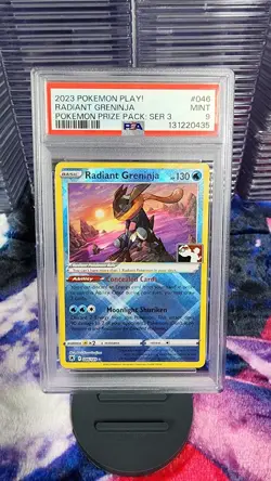 PSA 9 Radiant Greninja #046 2023 Pokemon Play! Prize Pack: Series 3 - Image 1
