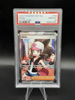 2025 POKEMON WHT EN-WHITE FLARE ULTRA RARE #164 HILDA PSA 10 - Image 1