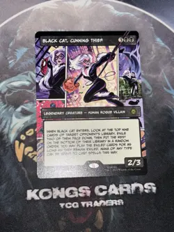 MTG Black Cat, Cunning Thief 0222 NON FOIL Borderless Rare - Image 1