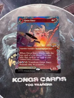 MTG Gwen Stacy Ghost Spider 0209 Borderless Marvel's Spider-Man Foil. - Image 1