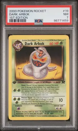 2000 POKEMON ROCKET 1ST ED #19 DARK ARBOK PSA 7 - Image 1