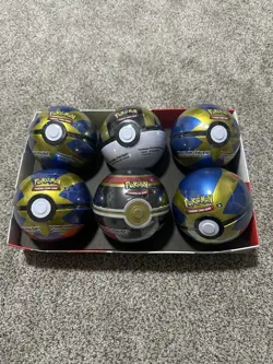 Pokemon PokeBall Tin Lot Of 6 Sealed - 3 TCG Booster Packs Per Tin (A24) - Image 1