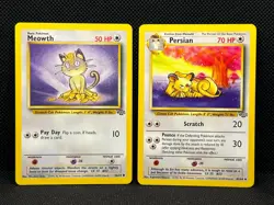 Pokemon Tcg Meowth 56/64 & Persian 49/111 Jungle Non Holo - Image 1
