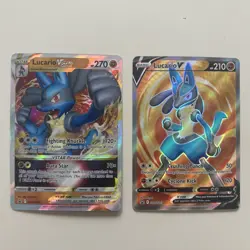 Pokemon TCG - Lucario V SWSH213 & Lucario VSTAR SWSH214 - Black Star Promo - NM - Image 1