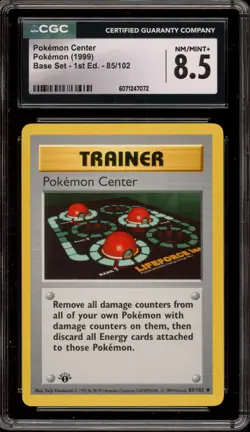 Pokemon Center Base Set Shadowless 1st Edition #85 CGC 8.5 - Image 1