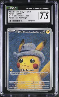 CGC 7.5 Pikachu with Grey Felt Hat 085 Van Gogh Black Star Promo Pokemon Card - Image 1