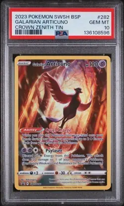 Galarian Articuno Crown Zenith SWSH282 PSA 10 Pokemon Black Star Promo Card #282 - Image 1