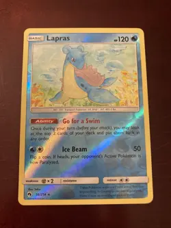 Lapras 56/214 Lost Thunder Reverse Holo Rare Pokemon TCG Card - Image 1