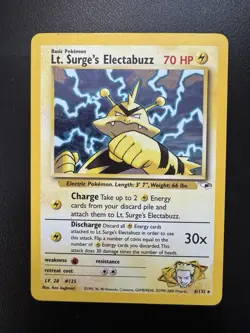 Lt. Surge’s Electabuzz 6/132 Gym Heroes WoTC Pokemon TCG Card 2000 MP - Image 1