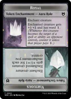 MTG Wilds of Eldraine Commander - Royal / Virtuous Role & Copy [Token] - Image 1