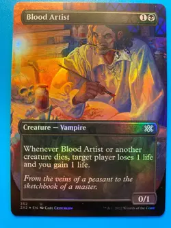 MTG 1x FOIL BORDERLESS Blood Artist # 352 Double Masters 2022 Magic the x1 NM - Image 1