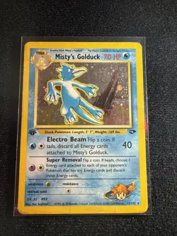 Pokemon Misty's Golduck Holo HP 1st Edition Gym Heroes Unlimited 1999 Vintage - Image 1