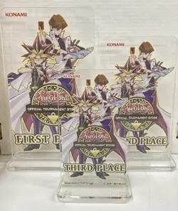 Yu-Gi-Oh! OTS Yugi & Kaiba 1st 2nd 3rd Place Official Tournament Store Trophies - Image 1