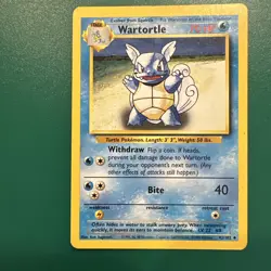 Wartortle 42/102 Pokemon Card TCG Base Set Unlimited Non Holo LP - Image 1