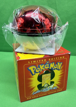 1998 POKEMON 23K Gold-Plated PIKACHU Trading Card Limited Edition Red Box - Image 5