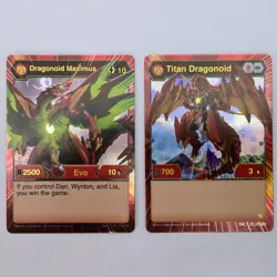 Bakugan Dragonoid Maximus Titan Dragonoid Set of 2 Hex Foil Cards - Image 1