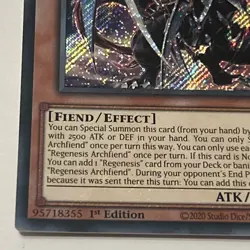 Regenesis Archfiend ALIN-EN016 Secret Rare 1st Edition Yu-Gi-Oh! Card Near Mint - Image 4