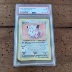 Pokemon 1999 Shadowless Base Clefairy rare foil card, PSA 8 - Image 1