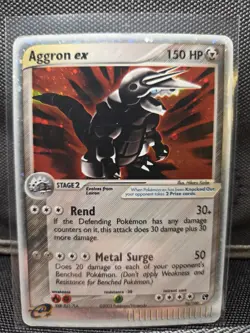 Pokemon TCG Aggron EX Sandstorm Holo Rare Card 95/100 MP/LP - Image 1