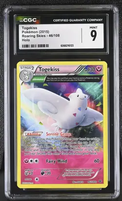 CGC 9 MINT Togekiss 2015 Roaring Skies 46/108 Holo Pokemon Card - Image 1