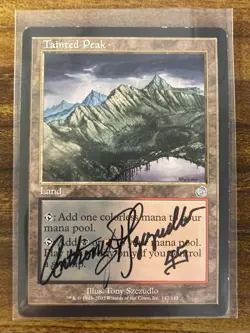 MTG✨Signed TAINTED PEAK Artist Proof✨Torment MP UNCOMMON Land T. Szczudlo Art - Image 2