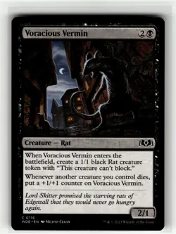 VORACIOUS VERMIN Wilds of Eldraine #116 WOE(NM+)(MTG) - Image 1