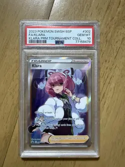 Pokemon TCG SWSH Klara Full Art Trainer Black Star Promos PSA 10 - Image 1