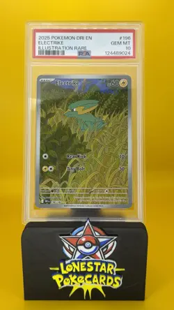 2025 POKEMON DRI EN-DESTINED RIVALS ILLUSTRATION RARE #196 ELECTRIKE PSA 10 - Image 1