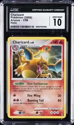 2009 POKEMON PLATINUM ARCEUS #1 CHARIZARD-HOLO CGC 10 GEM MINT - Image 1