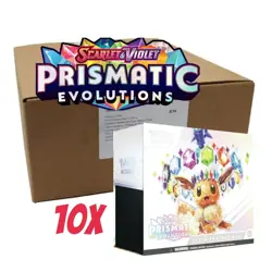 Pokemon PRISMATIC EVOLUTIONS Elite Trainer Box CASE OF TEN ETBs FACTORY SEALED - Image 1