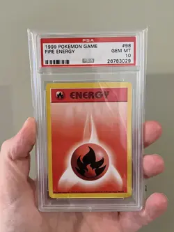 PSA 10 Fire Energy Shadowless Base Set 1999 Pokemon 98/102 Gem Mint Vintage - Image 1