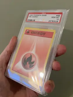 PSA 10 Fire Energy Shadowless Base Set 1999 Pokemon 98/102 Gem Mint Vintage - Image 3