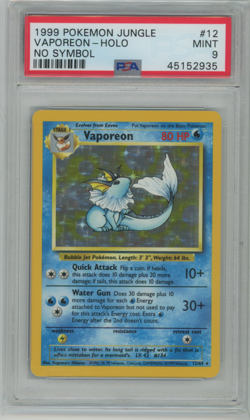 Pokemon Vaporeon Jungle Holo Rare No Symbol PSA 6 #12/64 1999 Nintendo - Image 1